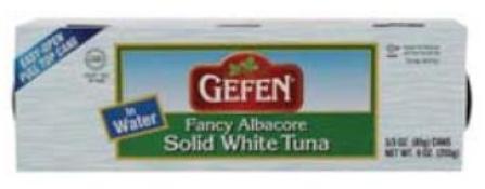 Kosher Gefen Fancy Albacore Solid White Tuna in Oil 3 - 3 oz Pack
