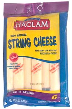 Kosher Haolam 100% Natural String Cheese 6 ct