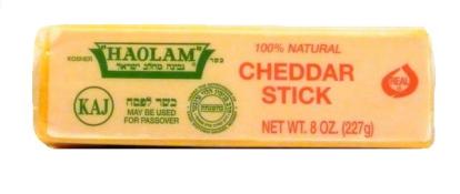 Kosher Haolam 100% Natural Yellow Cheddar Stick 8 oz