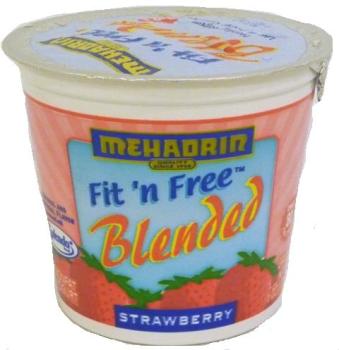 Kosher Mehadrin Strawberry Fit n Free Blended Yogurt 6 oz