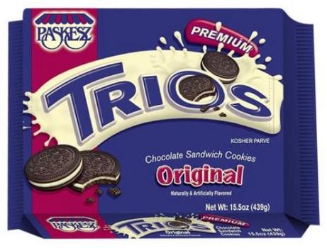 Kosher Paskesz Trios Original Chocolate Sandwich Cookies 15.5 oz