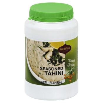 Kosher Achva Natural Sesame Seasoned Tahini 17.6 oz